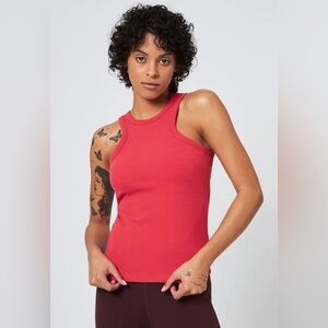 MPG Women's Poise High Neck Tank Top, Red, Size Large